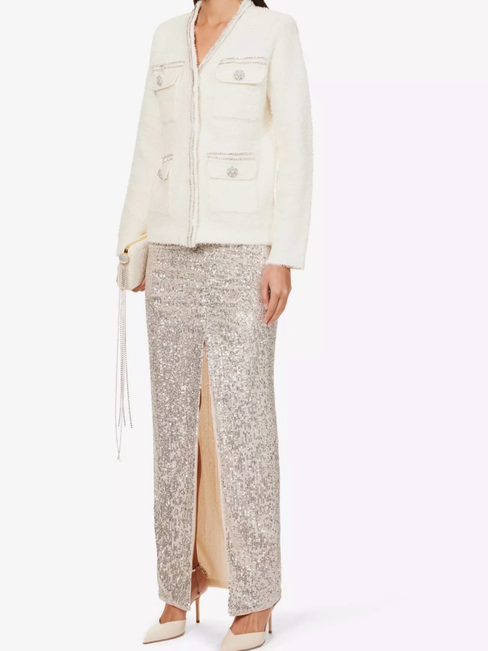 Self-Portrait Rhinestone Trimmed Jacket
